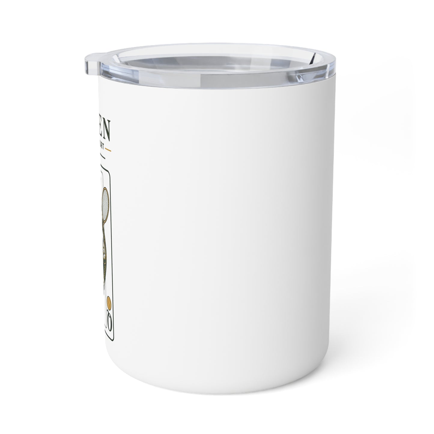 Tennis- Queen of the Court - Vintage Playing Card -  10oz Insulated Coffee Mug