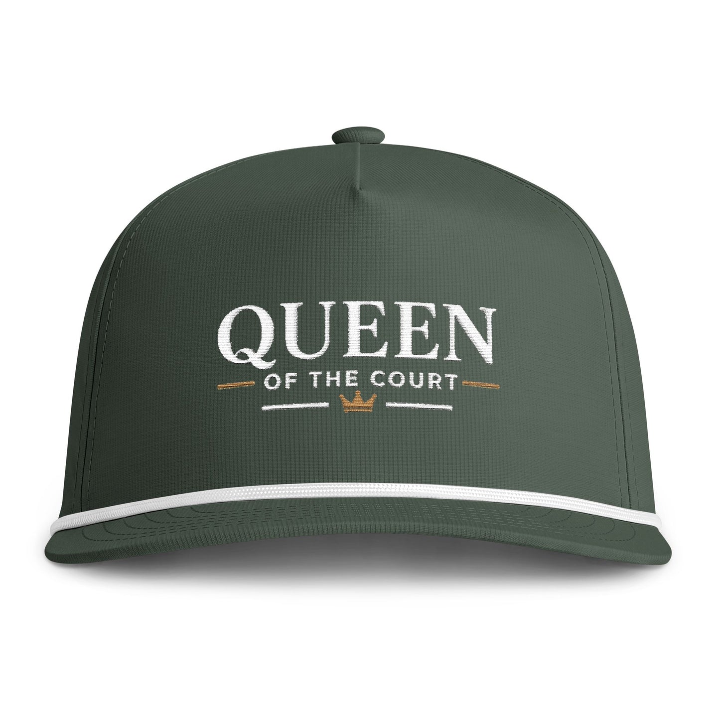 Queen of the Court Rope Cap – Cream Embroidery