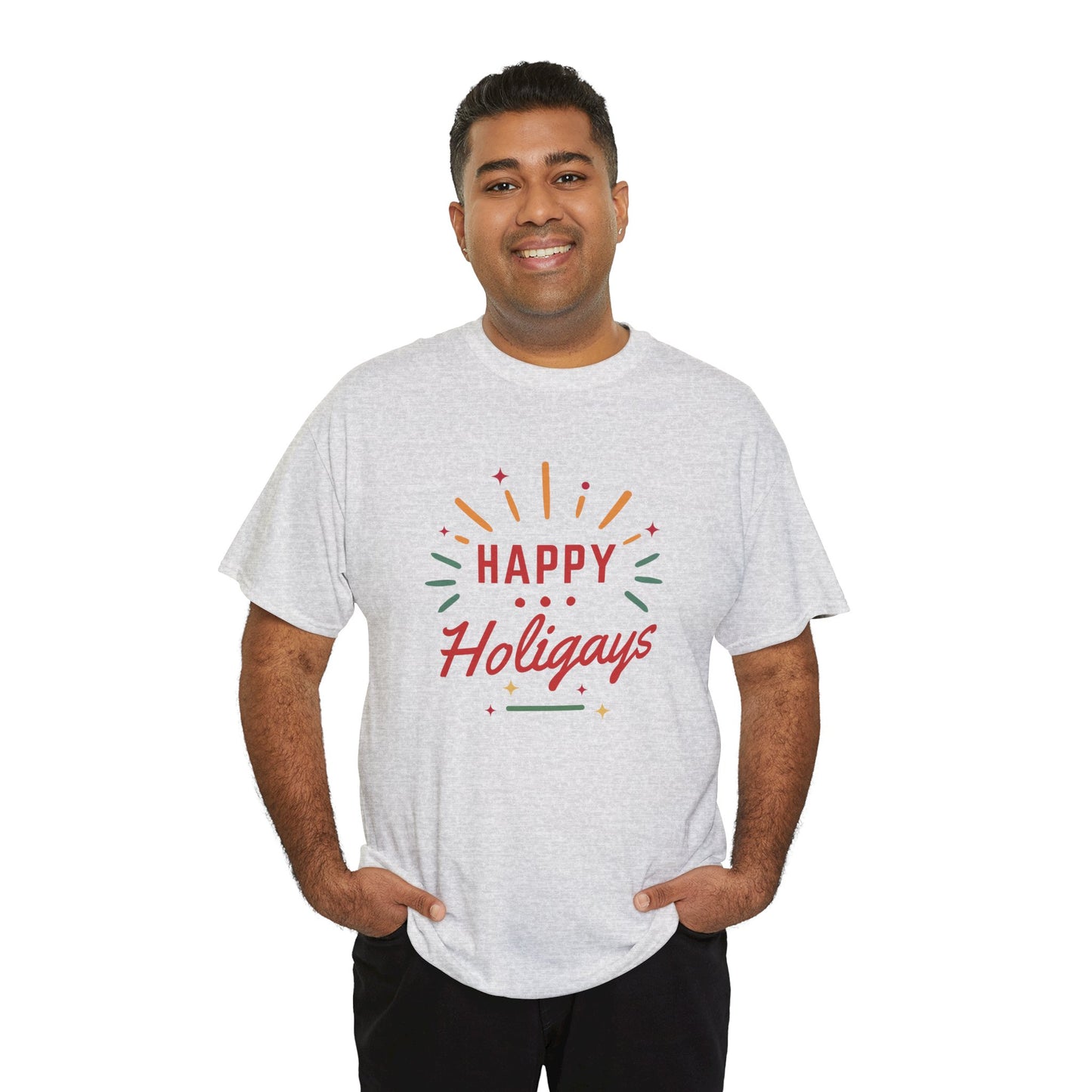 Happy Holigays Simple Unisex Heavy Cotton Tee