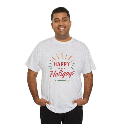 Happy Holigays Simple Unisex Heavy Cotton Tee