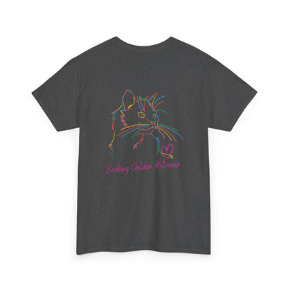 Black Cat Seeking My Golden Retriever // Unisex Heavy Cotton Tee - Relationship Dynamics