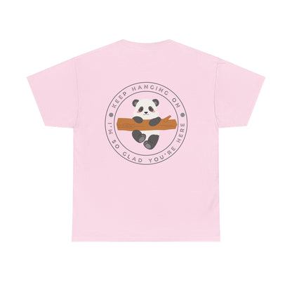 Keep Hangin' On - Panda // Unisex Heavy Cotton Tee -Vibes Graphic Shirt