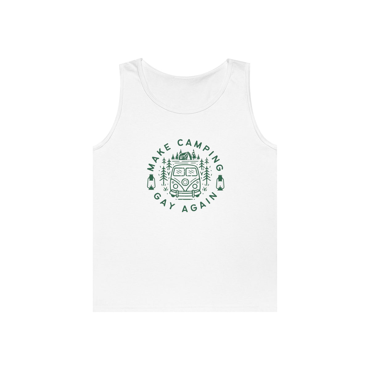 Make Camping Gay Again // Unisex Heavy Cotton Tank Top - Pride Outdoor Apparel