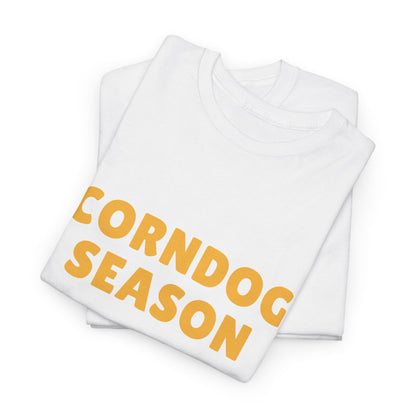 Funny Corndog Season // Unisex Heavy Cotton Tee | Perfect for Food Lovers and Festivals