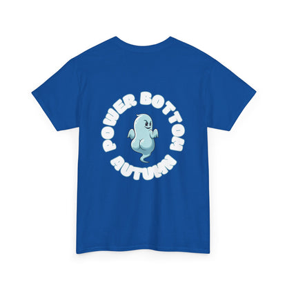 'Power Bottom Autumn' Blue Ghost // Playful Unisex Heavy Cotton Tee