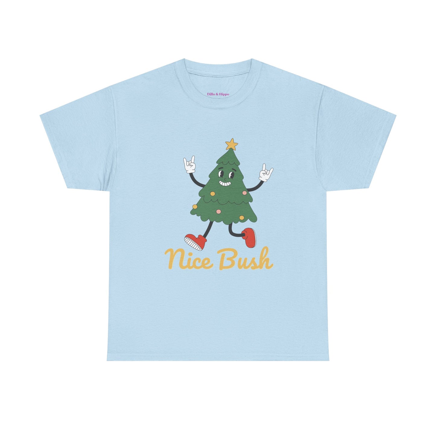 Funny Christmas Tree Tee - 'Nice Bush' Unisex Heavy Cotton T-Shirt