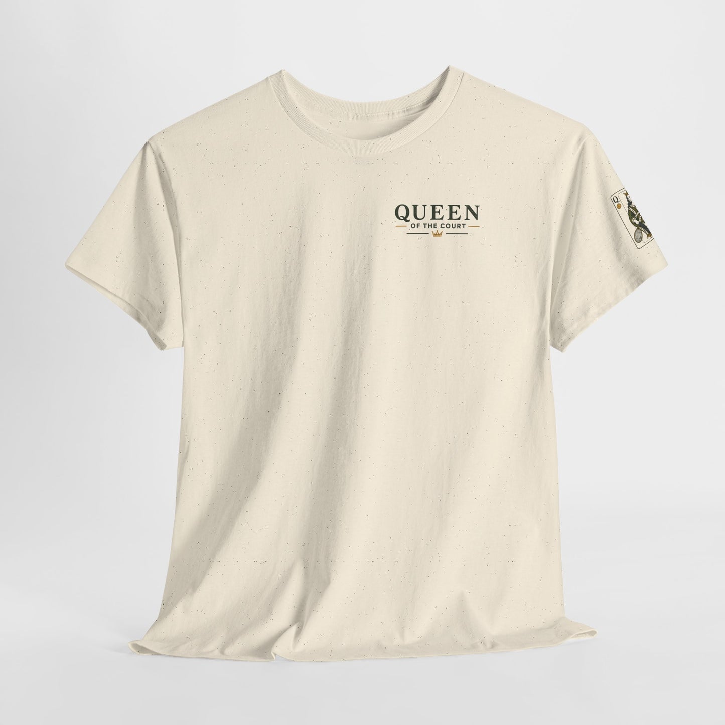 Tennis - Queen of the Court - Sleeve Print Vintage Playing Card Graphic T-Shirt
