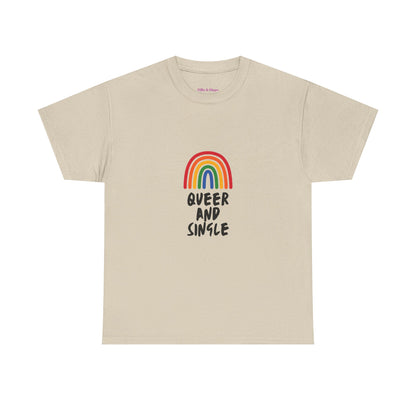 Queer and Single Rainbow // Short Sleeve Tee
