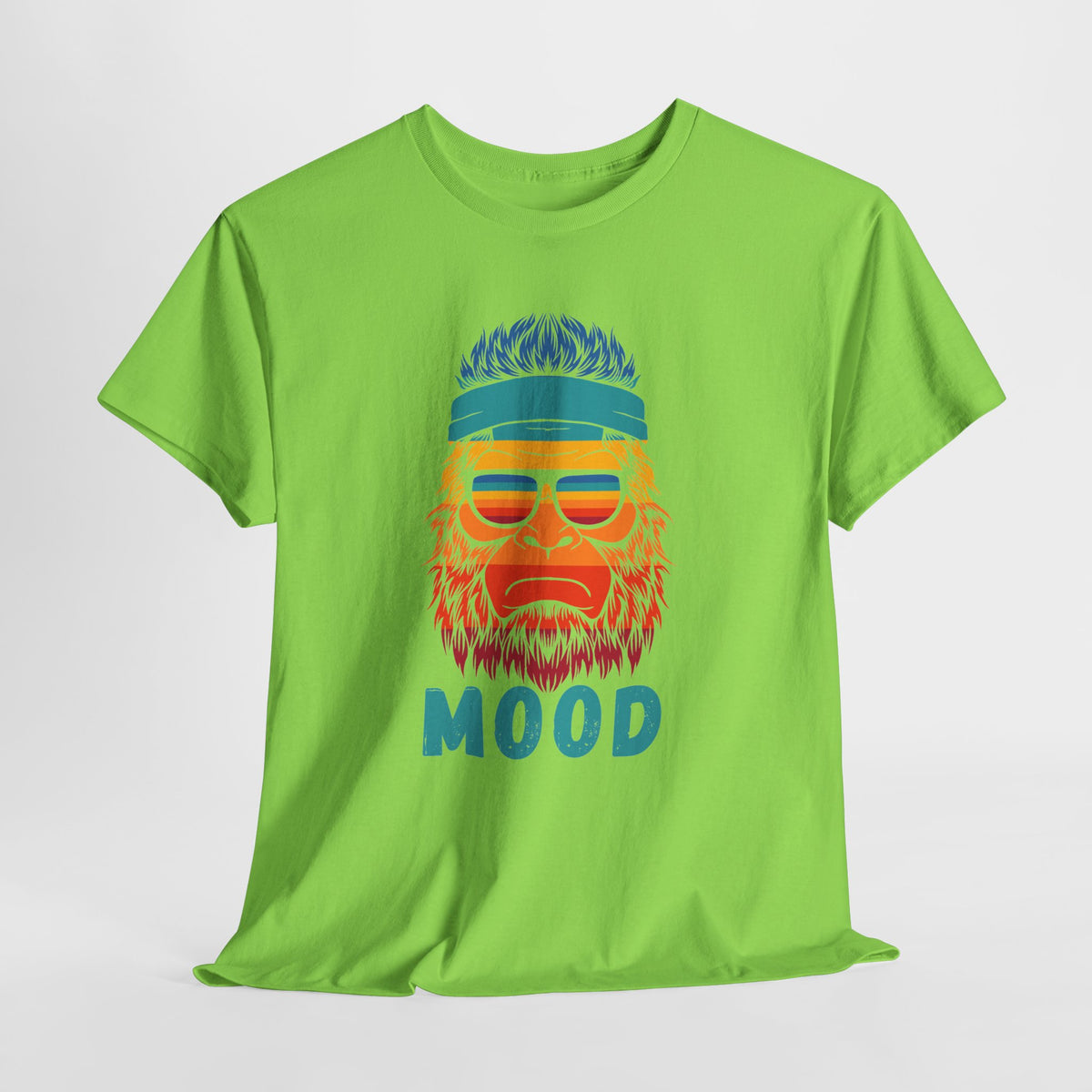 Bigfoot Mood // Retro Mood Unisex Heavy Cotton Tee - Colorful Graphic T-Shirt