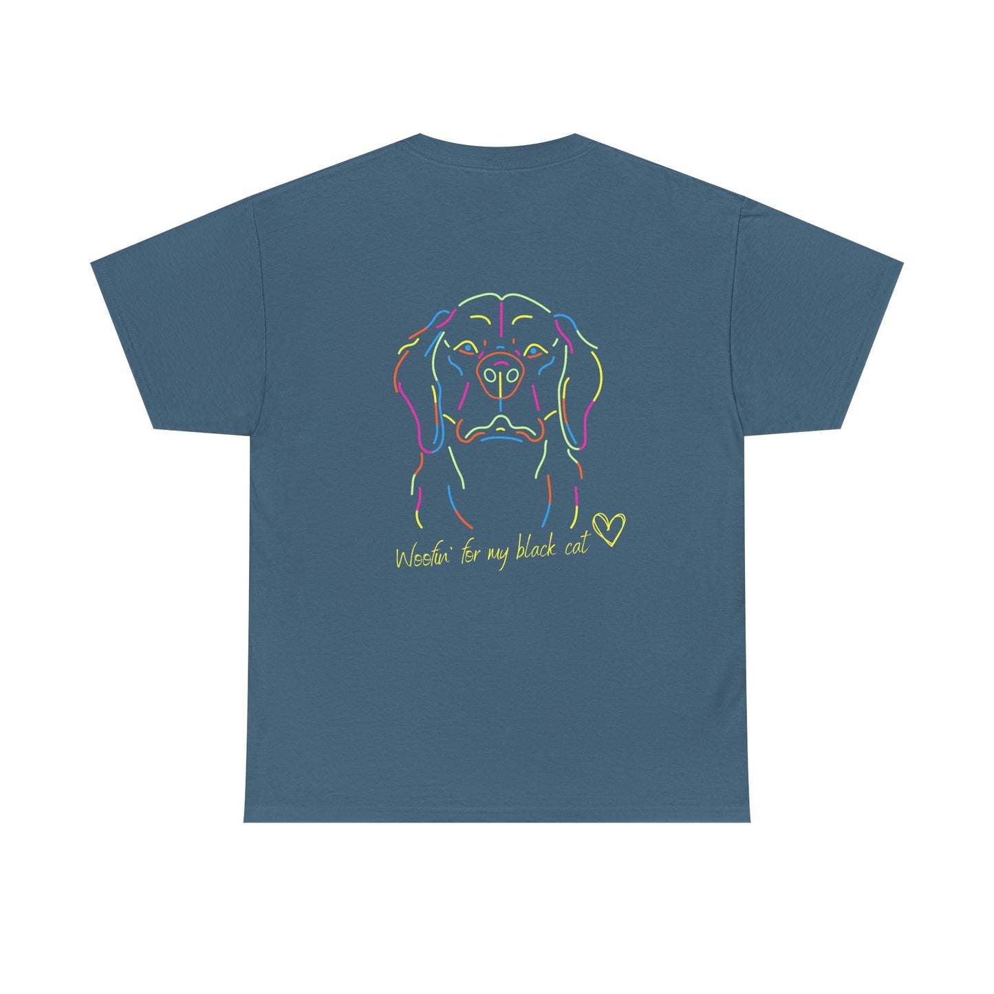 Golden Retriever Woofin' For My Black Cat // Unisex Heavy Cotton Tee - Relationship Dynamics