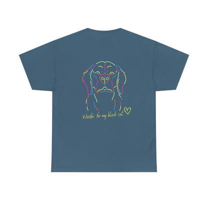 Golden Retriever Woofin' For My Black Cat // Unisex Heavy Cotton Tee - Relationship Dynamics