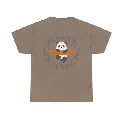 Keep Hangin' On - Panda // Unisex Heavy Cotton Tee -Vibes Graphic Shirt
