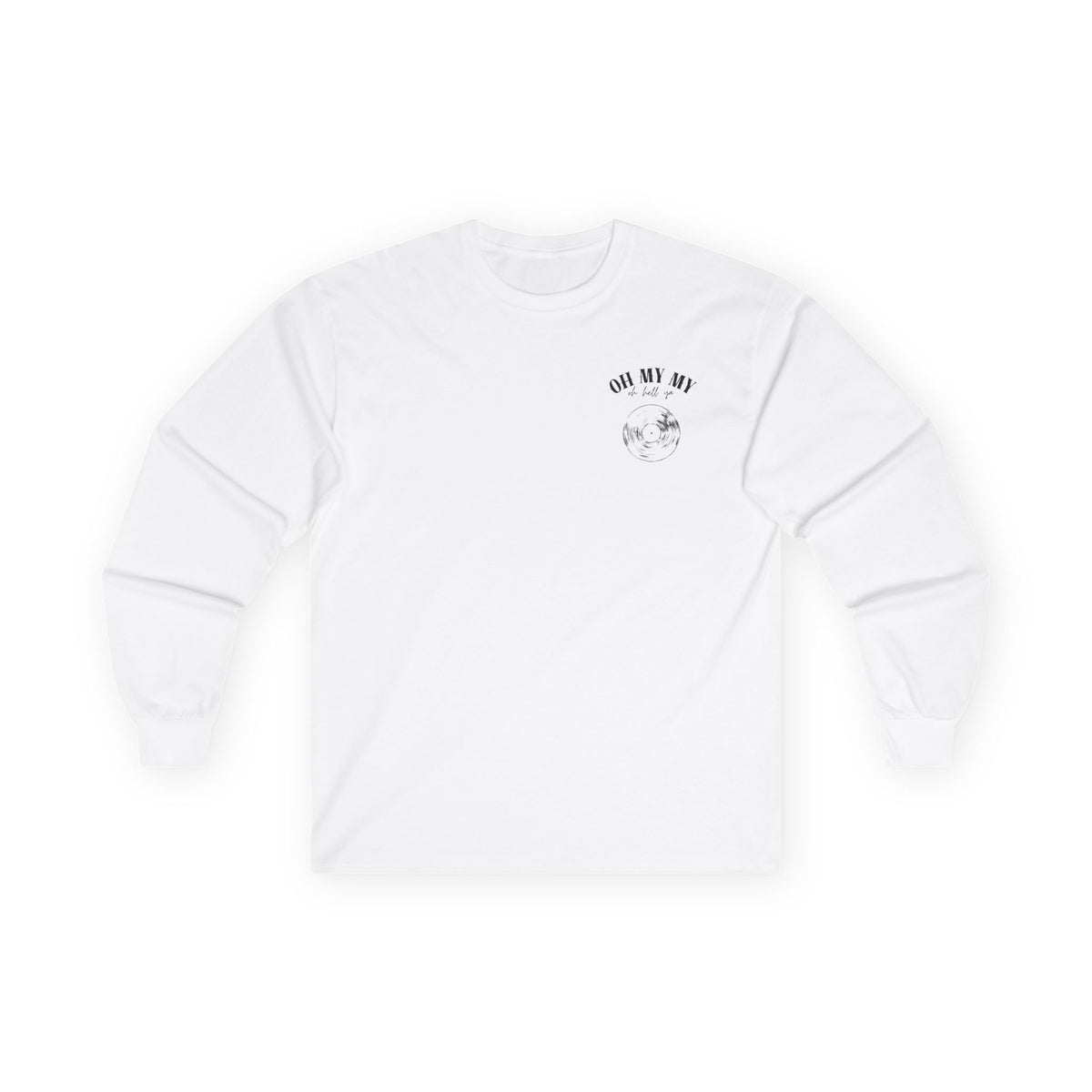 Oh My My - Pocket Placement // Unisex Long Sleeve Tee - Retro Vinyl Graphic