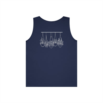 Hangin' With My Buds // Happy Plant Lover Unisex Heavy Cotton Tank Top - Perfect for Gardening Enthusiasts