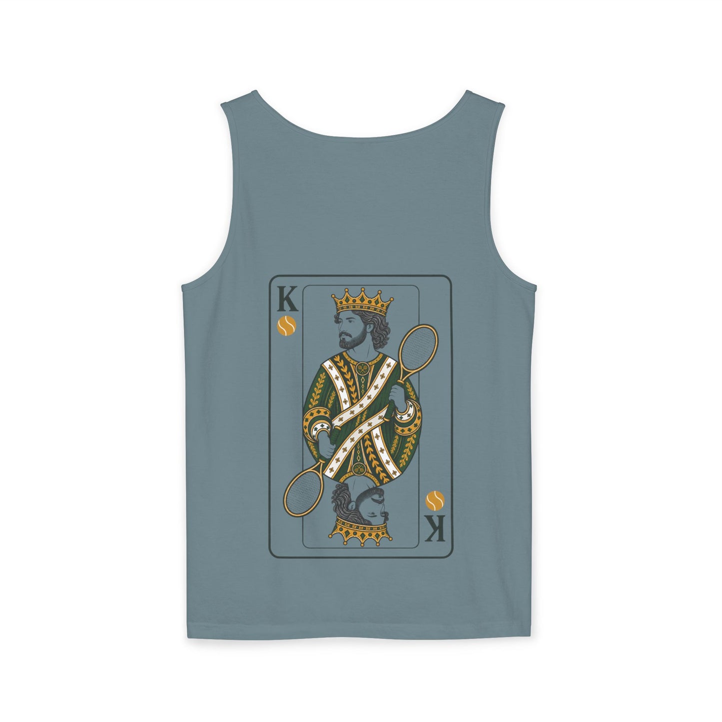 Tennis - King of the Court - Vintage Playing Card - Tank Top — Graphic Tank
