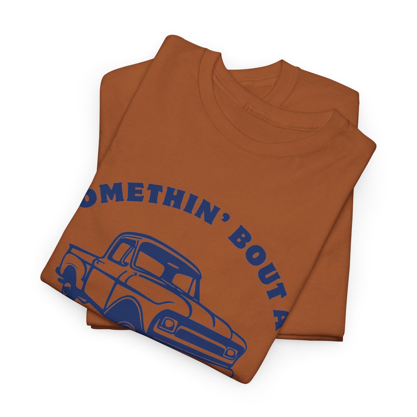 Somethin' Bout a Truck - Navy Pickup // Unisex Heavy Cotton Tee - Perfect for Truck Lovers