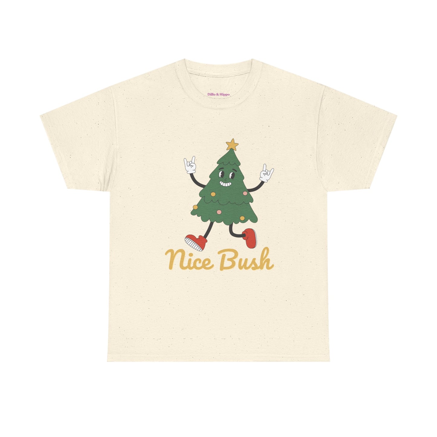 Funny Christmas Tree Tee - 'Nice Bush' Unisex Heavy Cotton T-Shirt