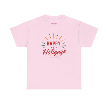 Happy Holigays Simple Unisex Heavy Cotton Tee