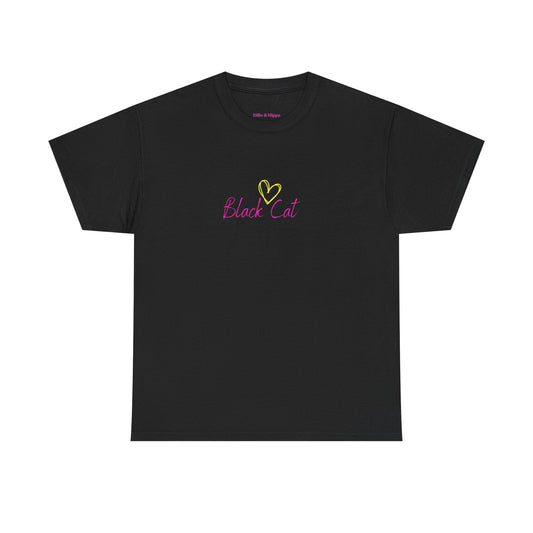 Black Cat Seeking My Golden Retriever // Unisex Heavy Cotton Tee - Relationship Dynamics