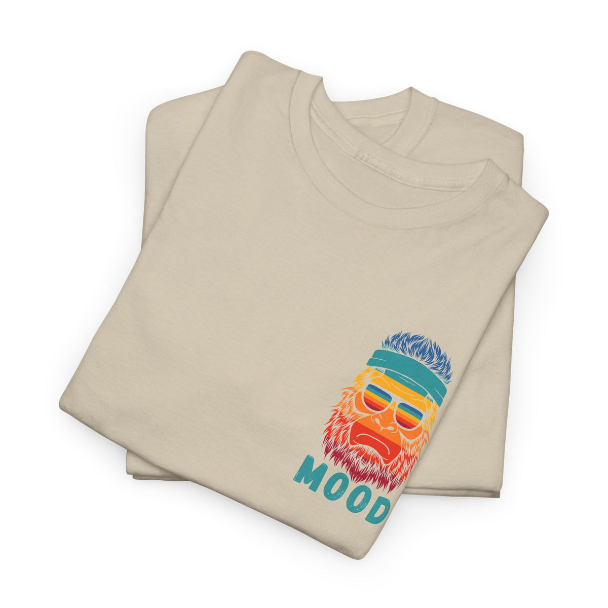 Bigfoot Mood - Pocket Placement // Retro Mood Unisex Heavy Cotton Tee - Colorful Graphic T-Shirt