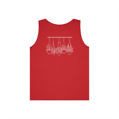 Hangin' With My Buds // Happy Plant Lover Unisex Heavy Cotton Tank Top - Perfect for Gardening Enthusiasts