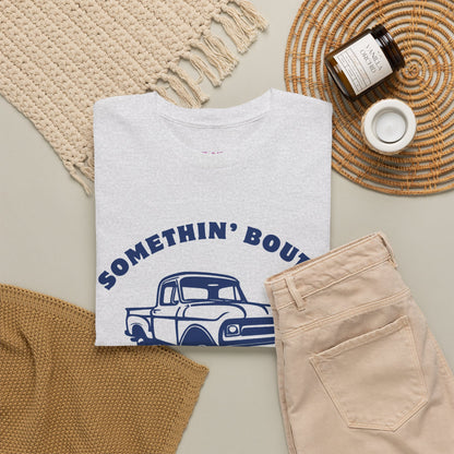 Somethin' Bout a Truck - Navy Pickup // Unisex Heavy Cotton Tee - Perfect for Truck Lovers