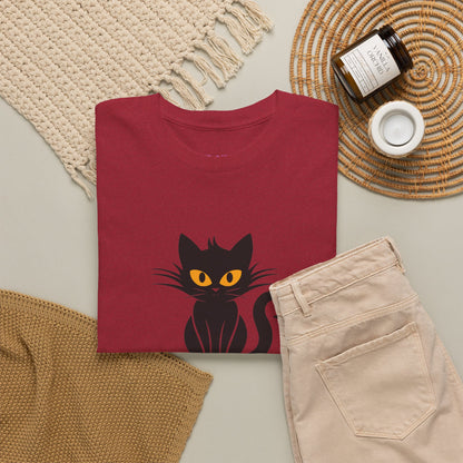 Black Cat with Sign //  Unisex Heavy Cotton Tee