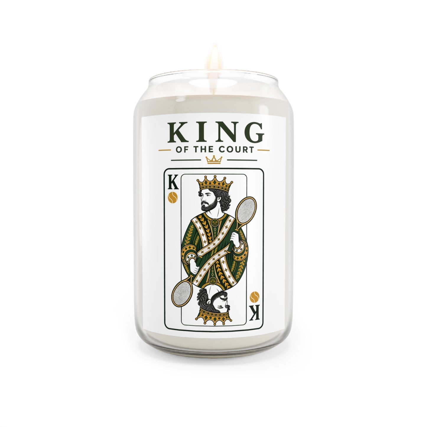 Tennis- King of the Court - Vintage Playing Card -  Scented Soy Candle — 13.75 oz