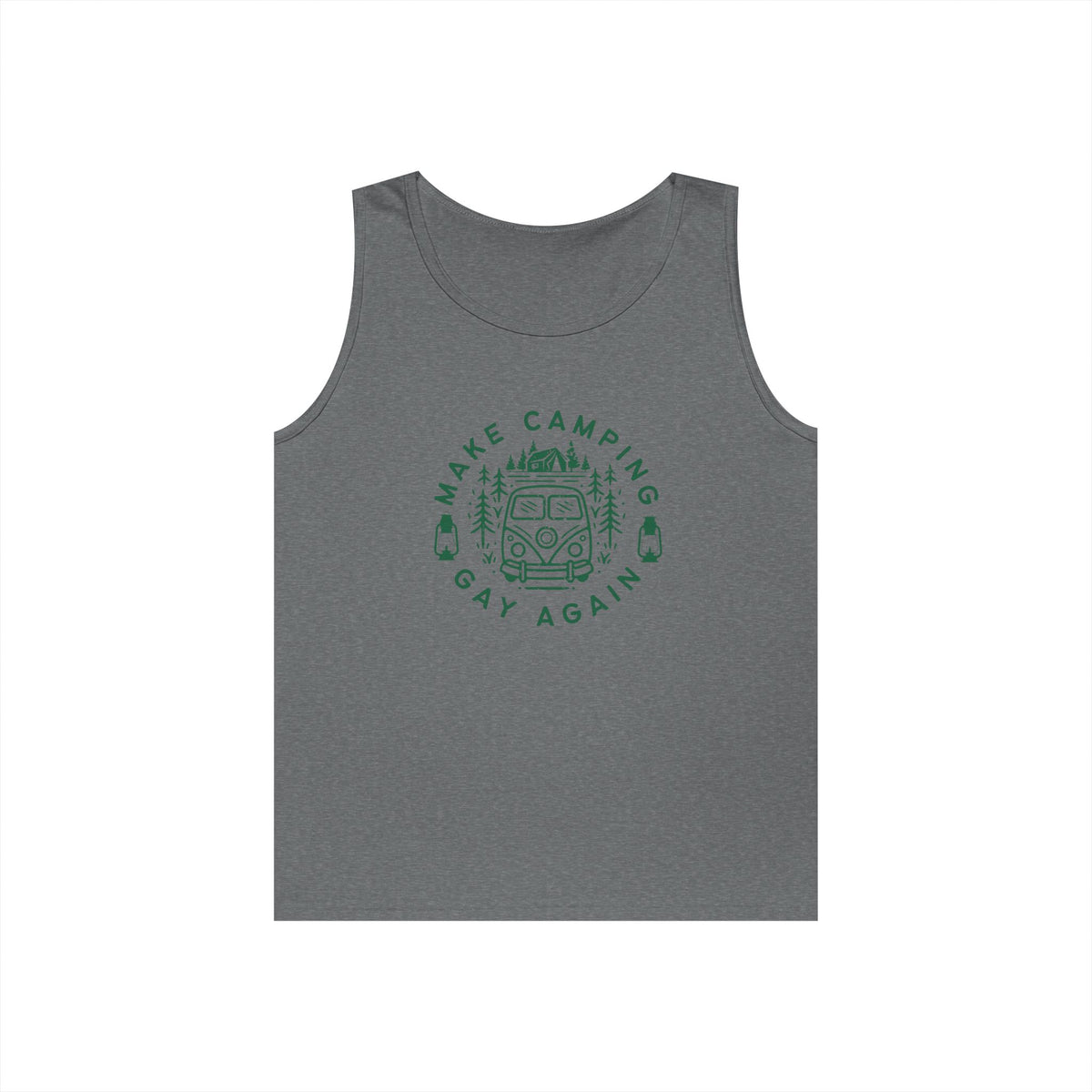 Make Camping Gay Again // Unisex Heavy Cotton Tank Top - Pride Outdoor Apparel