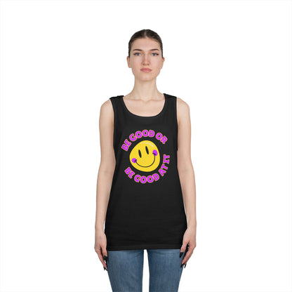 Be Good Or Be Good At It Smiley // Unisex Heavy Cotton Tank Top