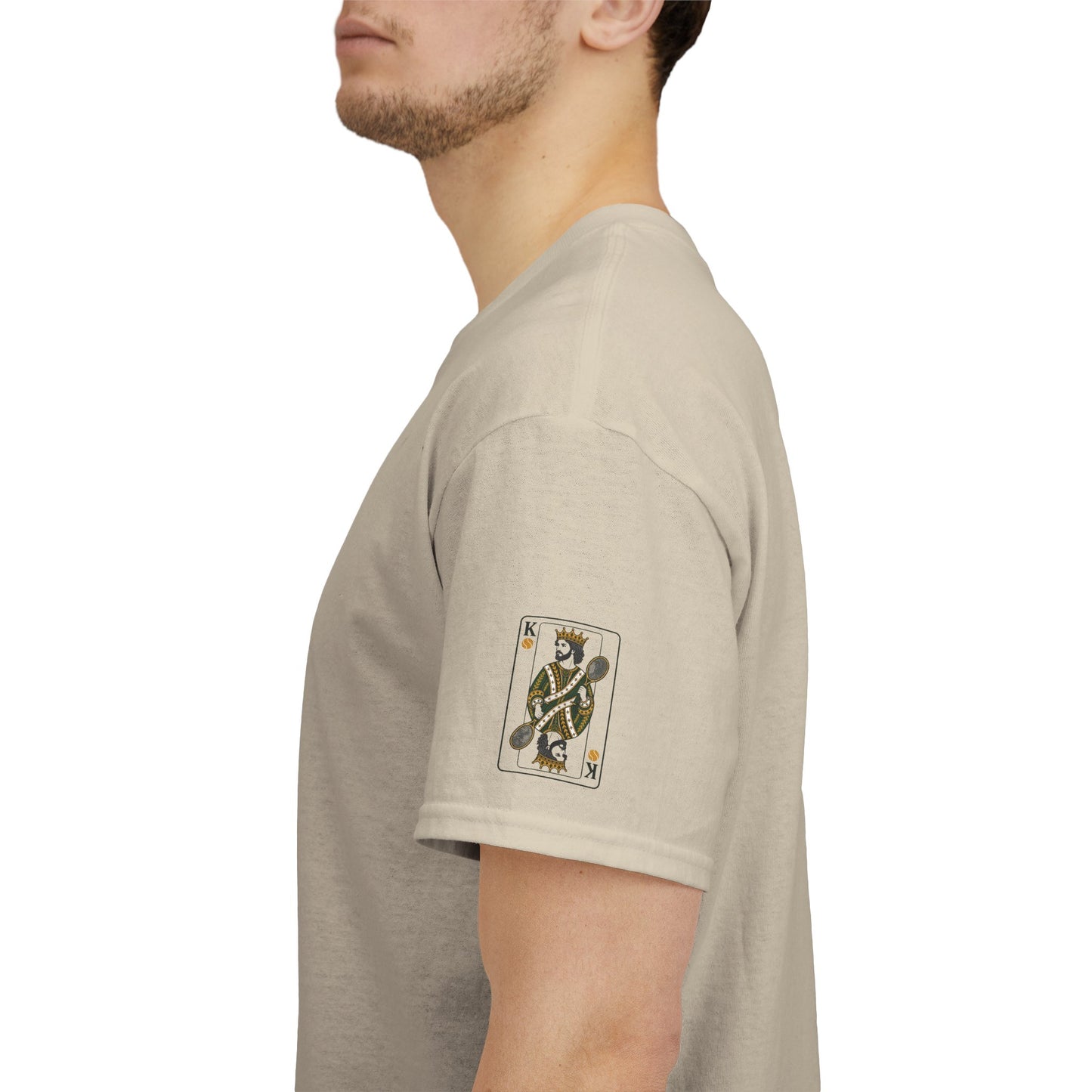 Tennis - King of the Court Card Tee — Sleeve Print Vintage Playing Card Graphic T-Shirt