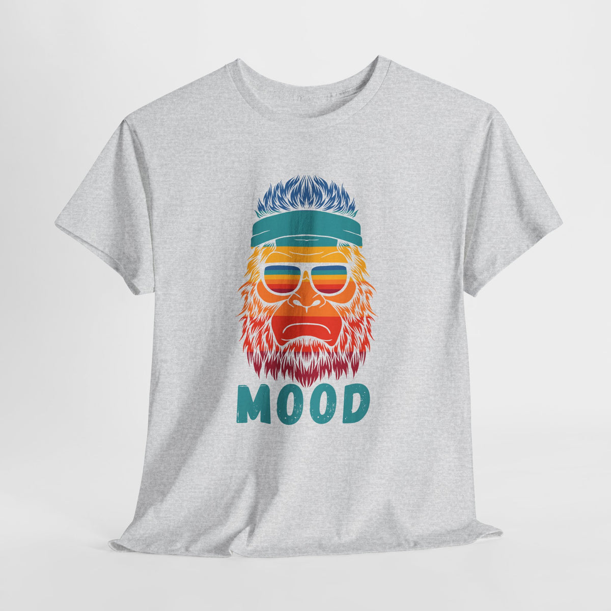 Bigfoot Mood // Retro Mood Unisex Heavy Cotton Tee - Colorful Graphic T-Shirt