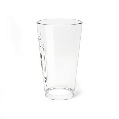 Pickleball - King of the Court - Vintage Playing Card - - 16oz Mixing Glass – Cocktail Shaker Glass or Beer Pint