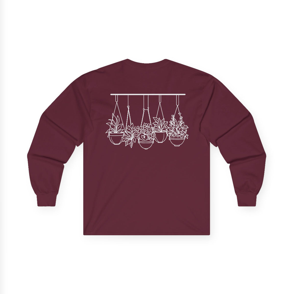 Hangin' With My Buds // Unisex Ultra Cotton Long Sleeve Tee - 'Happy Plants' Botanical Design