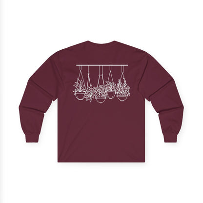 Hangin' With My Buds // Unisex Ultra Cotton Long Sleeve Tee - 'Happy Plants' Botanical Design