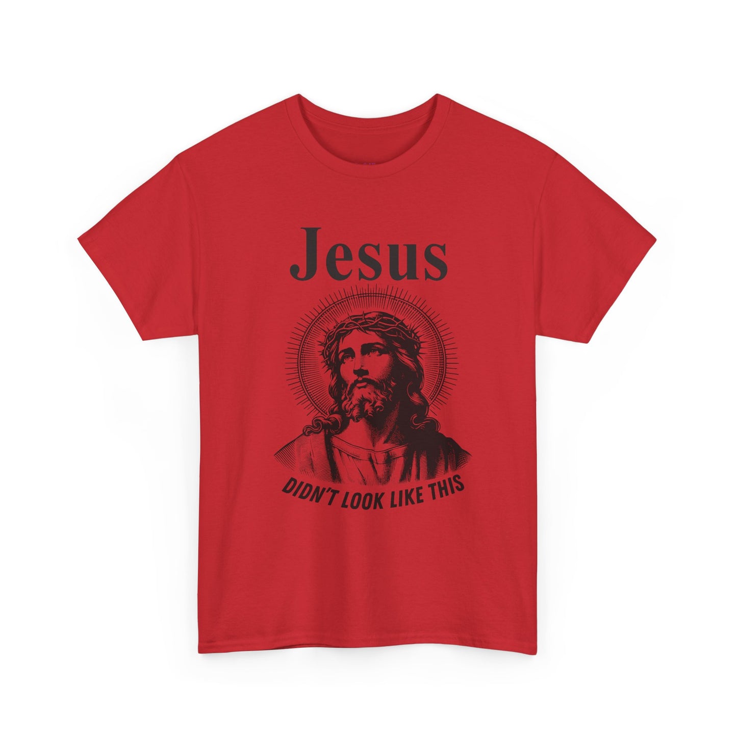 Religious Humor Unisex Heavy Cotton Tee - "Jesus Didn't Look Like This"