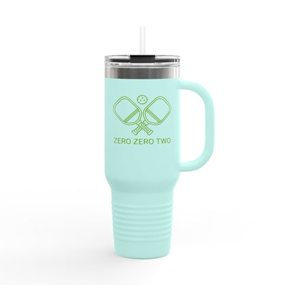 Zero Zero Two // Insulated Travel Mug, 40oz - Blue Text