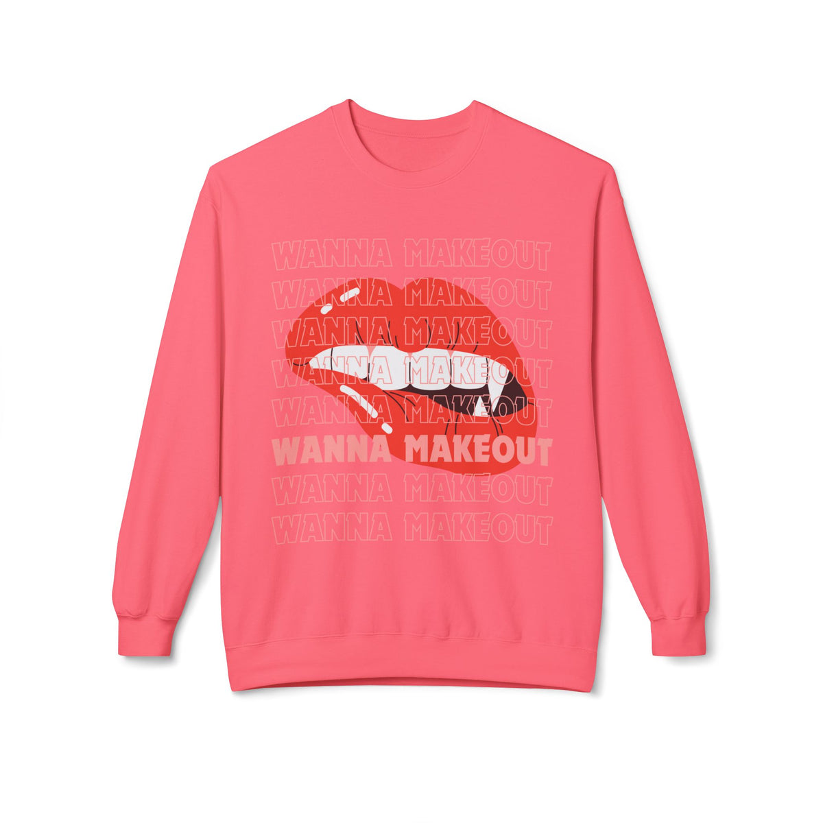 'Wanna Makeout' Graphic Crewneck  Sweatshirt - Trendy Casual Wear, Perfect for Parties, Fun Couples