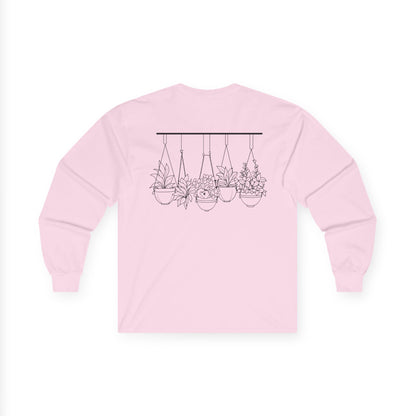 Hangin' With My Buds // Unisex Ultra Cotton Long Sleeve Tee - 'Happy Plants' Botanical Design