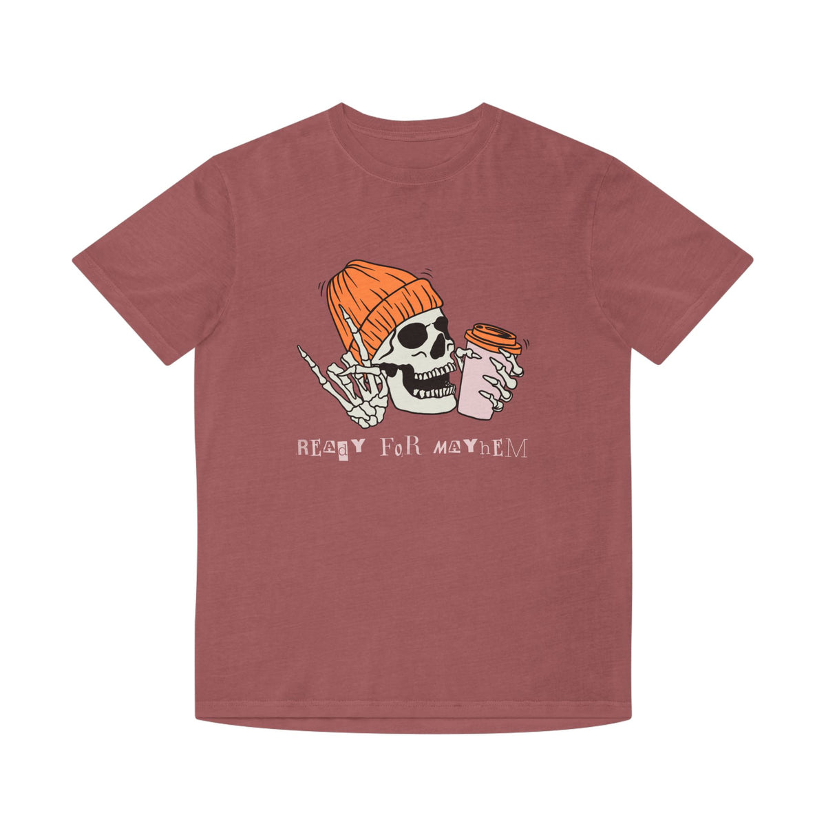 Skull Coffee Tee — 'Ready for Mayhem' Casual Graphic T-Shirt