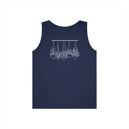 Hangin' With My Buds // Happy Plant Lover Unisex Heavy Cotton Tank Top - Perfect for Gardening Enthusiasts