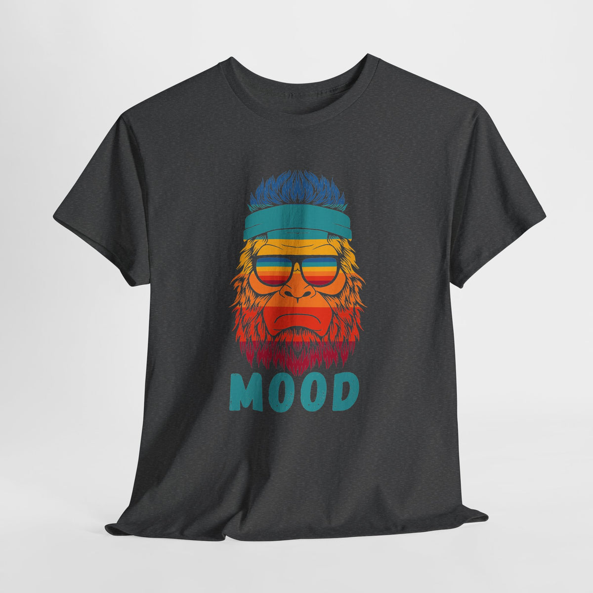 Bigfoot Mood // Retro Mood Unisex Heavy Cotton Tee - Colorful Graphic T-Shirt