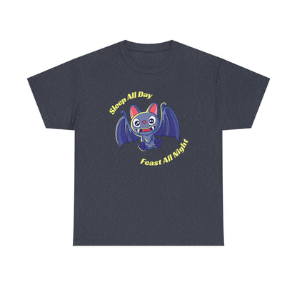 Cute Bat Unisex Heavy Cotton Tee - Fun Graphic Tee, Halloween Costume Shirt, Gift for Kids, Animal Lover Tee, Everyday Casual Wear