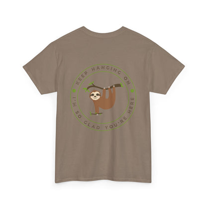 Keep Hangin' On - Sloth // Unisex Heavy Cotton Tee - Motivational