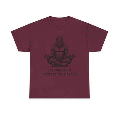 Bigfoot - Protect Your Peace // Unisex Heavy Cotton Tee - Comfortable, Relaxed Fit T-Shirt for Chill Vibes & Mental Health