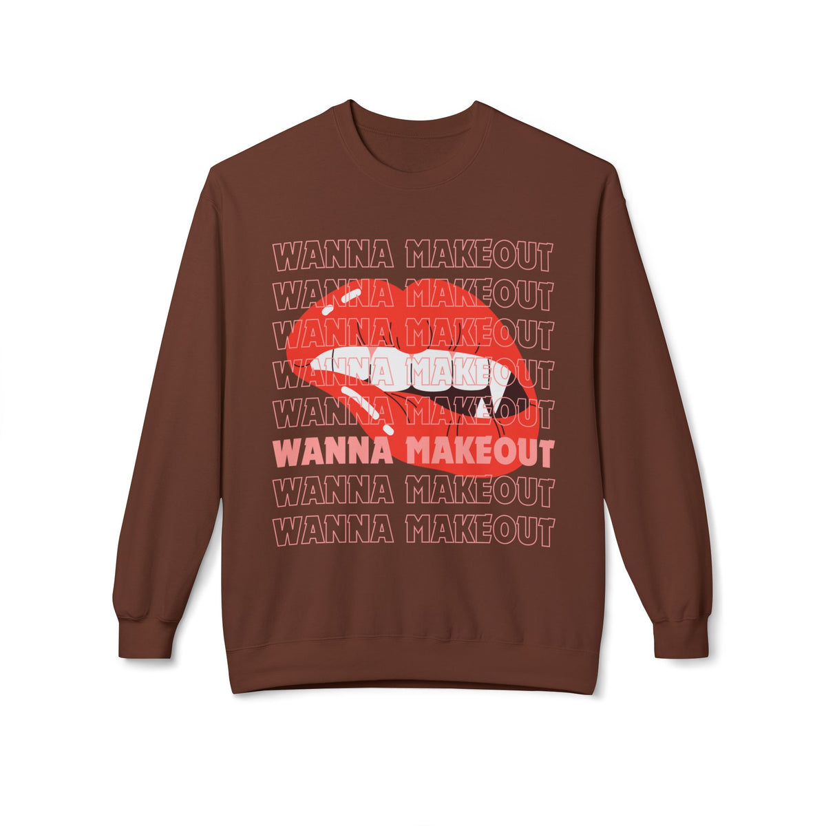 'Wanna Makeout' Graphic Crewneck  Sweatshirt - Trendy Casual Wear, Perfect for Parties, Fun Couples