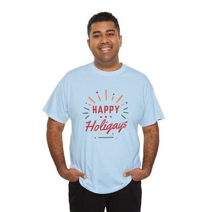 Happy Holigays Simple Unisex Heavy Cotton Tee
