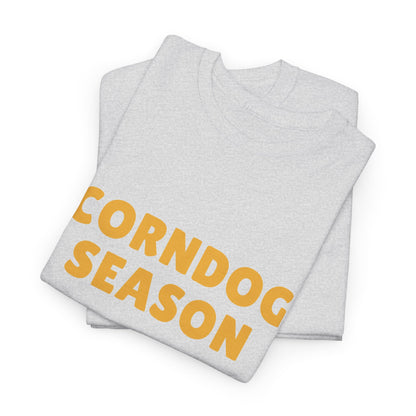 Funny Corndog Season // Unisex Heavy Cotton Tee | Perfect for Food Lovers and Festivals