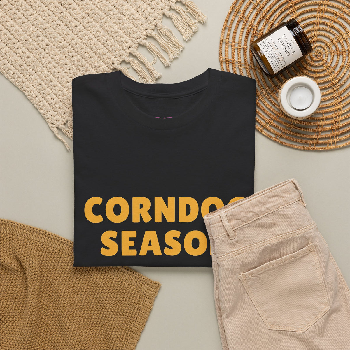 Funny Corndog Season // Unisex Heavy Cotton Tee | Perfect for Food Lovers and Festivals