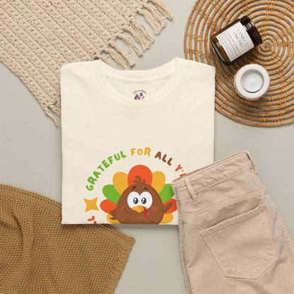 Grateful for All Y'all with Turkey // Unisex Jersey Short Sleeve Tee